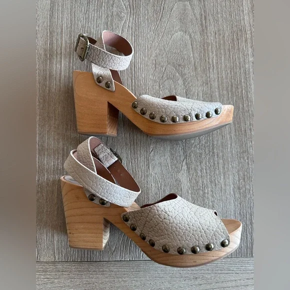 Free People Pasadena Wooden Platform Clog Sandals Womens 10 / EU 41 EUC - Picture 3 of 12